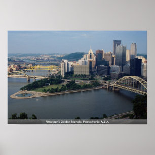 Pittsburghs guld- triangel, Pennsylvania, USA Poster