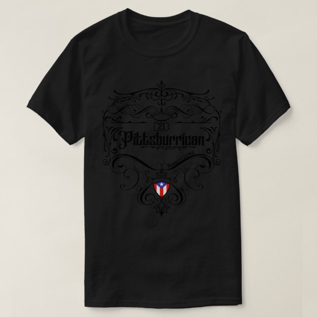 Pittsburrican Vintage Art deco T Shirt (Design framsida)