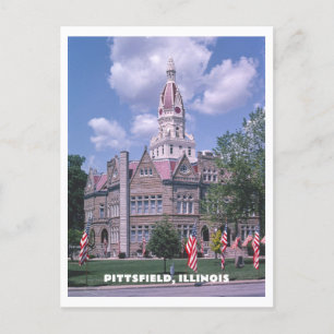 Pittsfield Illinois Pike County Domstol Photo Vykort
