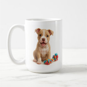 Pitty Party - Pitbull Puppy med färgfull Rope Leks Kaffemugg