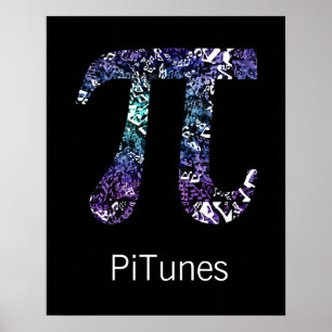 PiTunes ~ Funny Math och Music Geek Poster