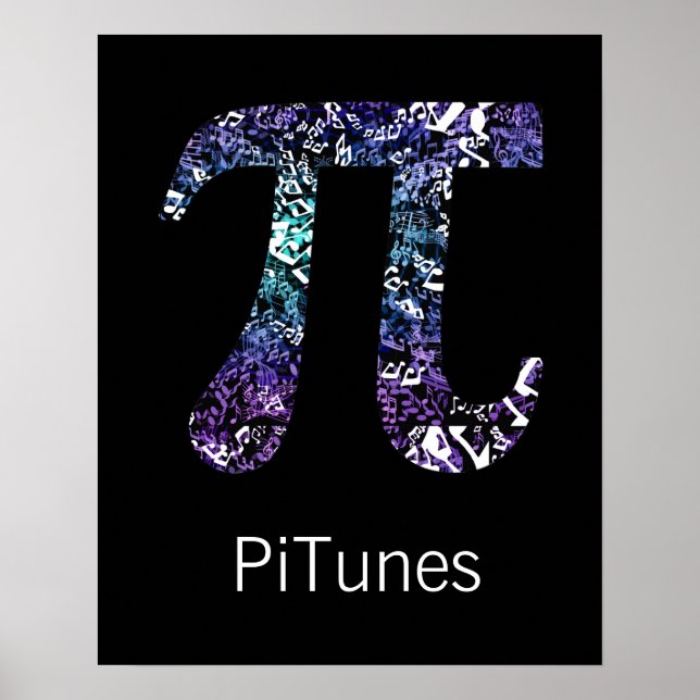 PiTunes ~ Funny Math och Music Geek Poster (Framsidan)