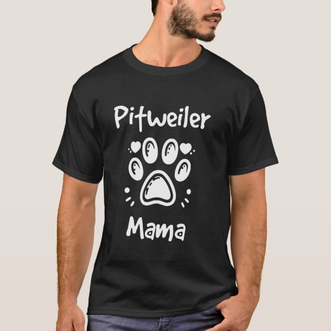 Pitweiler Mamma Pit Bull Terrier Rottweiler Mix Hu T Shirt (Framsida)