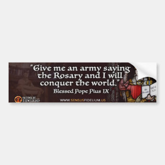 Pius IX Rosary Bumper Sticker Bildekal