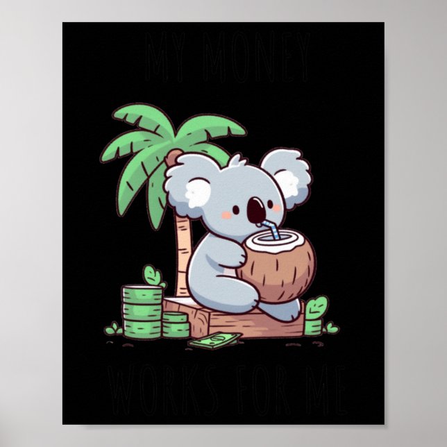 Pive Income Koala Sticker Poster (Framsidan)
