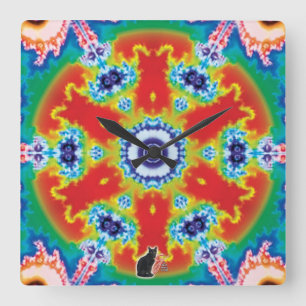 Pivitol Kaleidoscope Fyrkantig Klocka