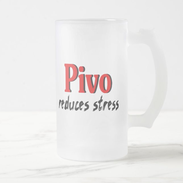 Pivo förminskar spänning frostat ölglas (Höger)