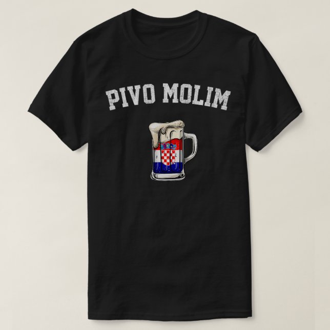 pivo molim croatia-öl, snälla kroatia t shirt (Design framsida)