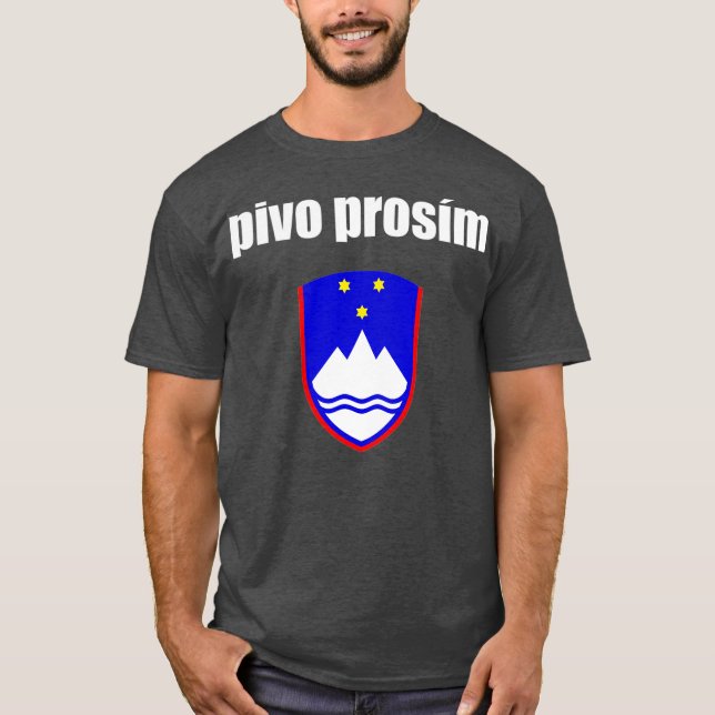 Pivo Prosim Beer, snälla i Slovenien T Shirt (Framsida)