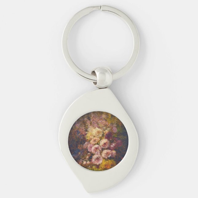 Pivoines - Félix Ziem Swirl Silverfärgad Nyckelring (Framsidan)