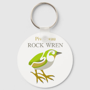 PIWAUWAU , Nya Zeeland Bird, Sten Wren Nyckelring