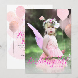 PixDezine ANY AGE, Birthday Girl Glitter Balloatio Inbjudningar
