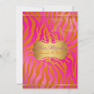PixDezine Bat mitzvah/stjärna för dvid+zebra rände Inbjudningar