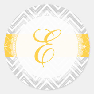 PixDezine chevron/monogram/diy färg Runt Klistermärke