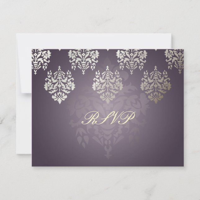 PixDezine Damask6 RSVP kräver 5x7 inbjudningar (Framsida)