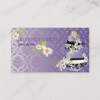 PixDezine damask+lilac tårta bakverk/pâtisserie Visitkort