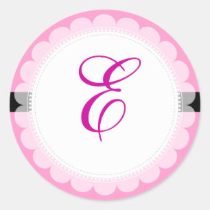 PixDezine DIY monogram+DIY färg/antika scrollsar Runt Klistermärke