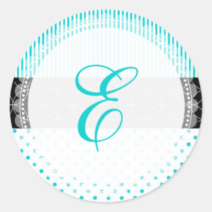 PixDezine doilie/DIY monogram+DIY färg+font Runt Klistermärke