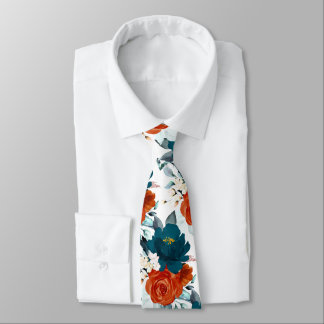 PixDezine H2 Blommor Teal och Rost Orange Slips