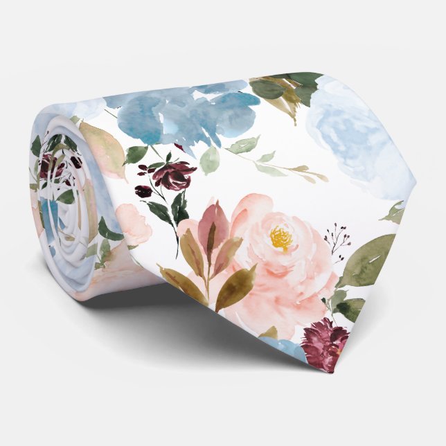 PixDezine H2 Flowers Dusty Blue på  Rosa Slips (Rullad)