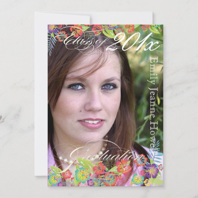 PixDezine Hawaiiansk Hibiskus, 2014examina Inbjudningar (Framsida)