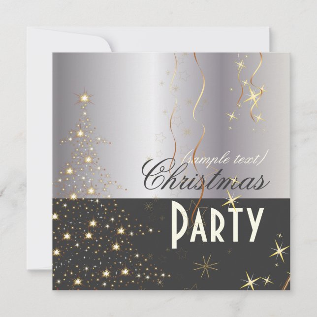 PixDezine mousserande Julgran Inbjudningar (Framsida)