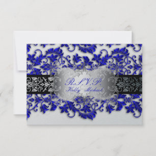 PixDezine osa tanza damask/royal blue Kort