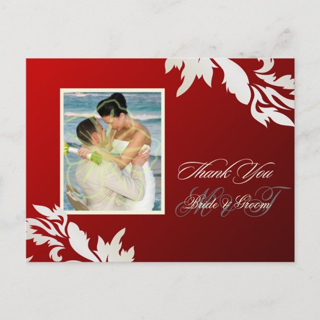 PixDezine Pearl Damask-vykort för Tack Vykort (Framsida)