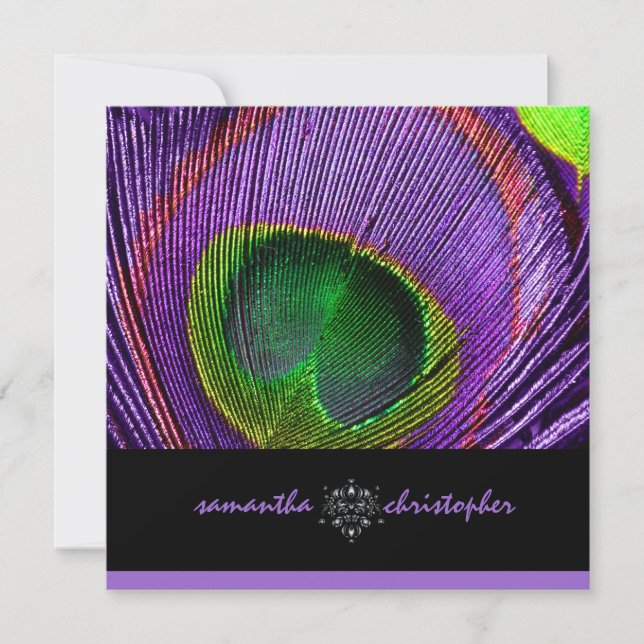 PixDezine Psychedelic Peacock Inbjudningar (Framsida)
