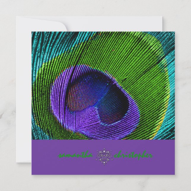 PixDezine Psychedelic Peacock Inbjudningar (Framsida)