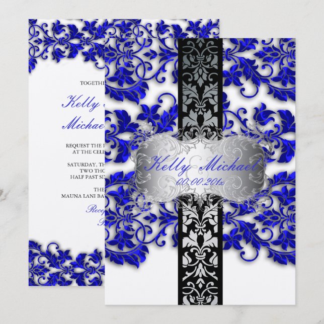 PixDezine tanza damask/diy typsnitt+bakgrunder Inbjudningar (Fram/baksida)