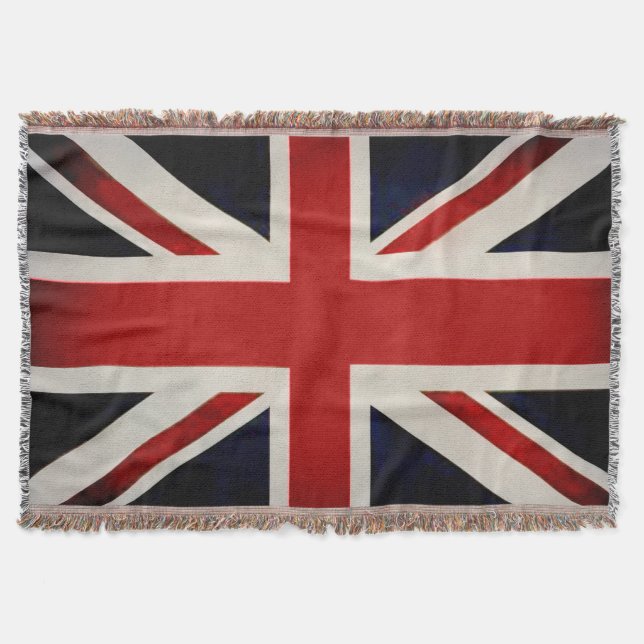 PixDezine Union Jack/Vintage Färg Filt (Framsidan)