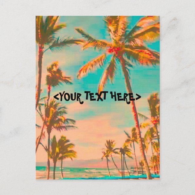 PixDezine Vintage Hawaiian Beach Scene Vykort (Framsida)