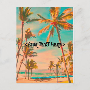 PixDezine Vintage hawaiianskt strandmotiv Vykort