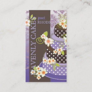 PixDezine Violet+Chocolate Bakery/pâtisserie Visitkort