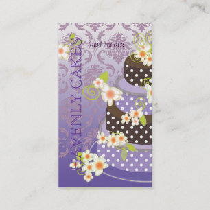 PixDezine Violet+Chocolate Bakery/pâtisserie Visitkort