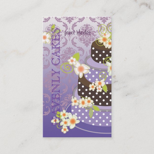PixDezine Violet+Chocolate Bakery/pâtisserie Visitkort (Framsida)
