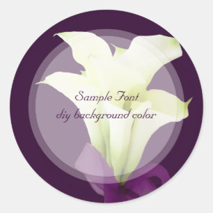 PixDezine vit calla lily/DIY bakgrundsfärg Runt Klistermärke