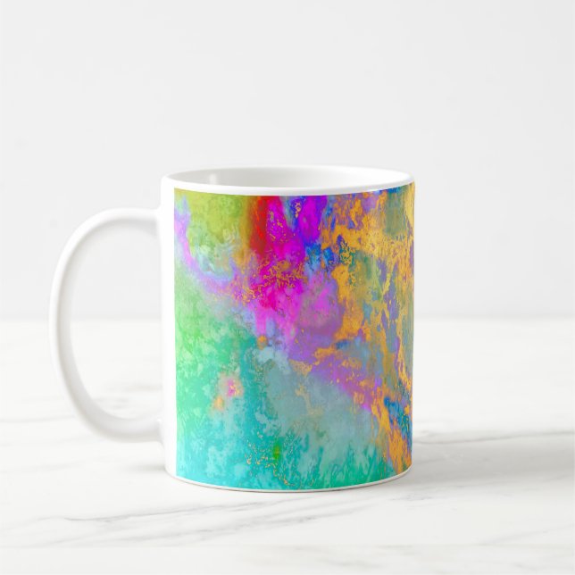 PIXDEZINER GALAXY ABSTRAKT, FET FÄRGER KAFFEMUGG (Vänster)