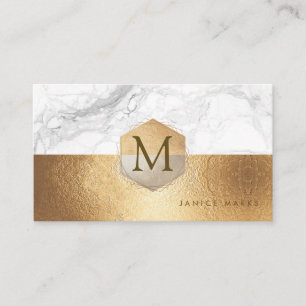 PIXDEZINER MARBLE FAUX GULD+HONEYCOMB VISITKORT