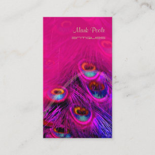 PIXDEZINER PEACOCK FEADER/SHOCK ROSA VISITKORT