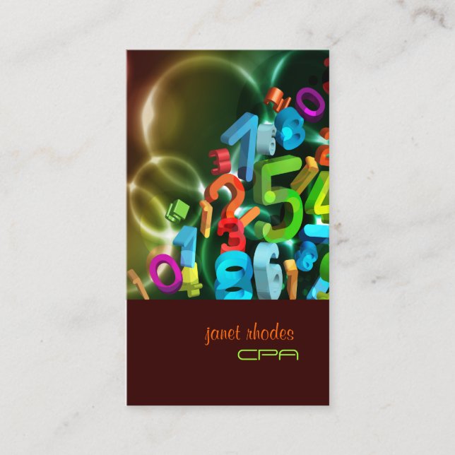 PixDezines 123, CPA/Diy färger Visitkort (Framsida)