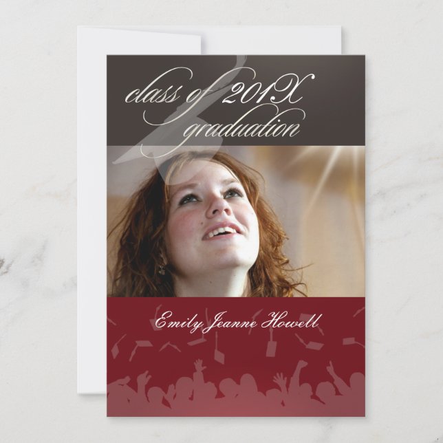 PixDezines 2011 Studenten/Photo/Cap+Gown Inbjudningar (Framsida)