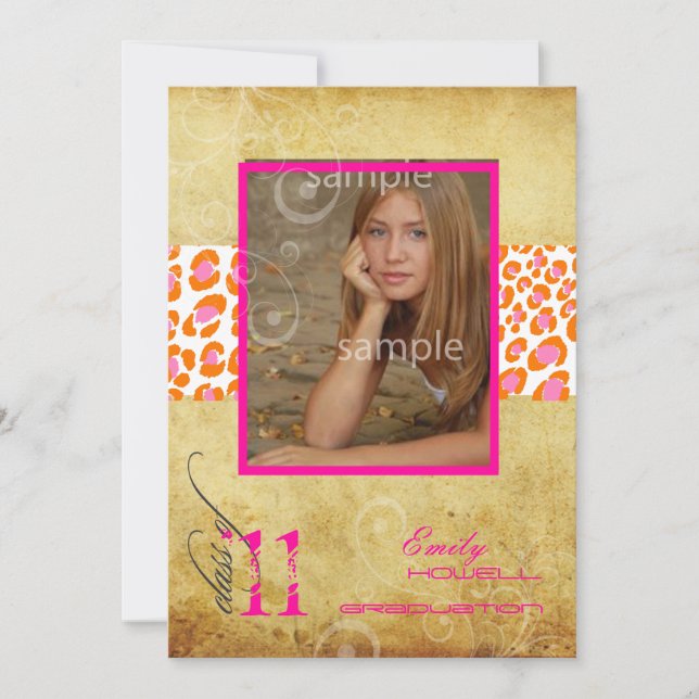 PixDezines 2011 Studenten, Rosa Leopard Inbjudningar (Framsida)