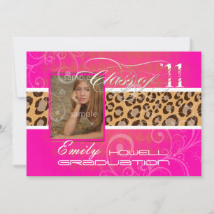 PixDezines 2012 examen/leopard/diy Inbjudningar