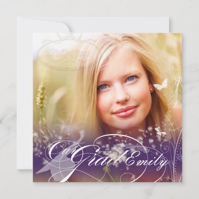 PixDezines 2012 Grad Photo+diy dandelions Inbjudningar (Framsida)