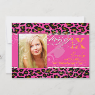 PixDezines 2012 Grads, cheetah print/diy färger Inbjudningar