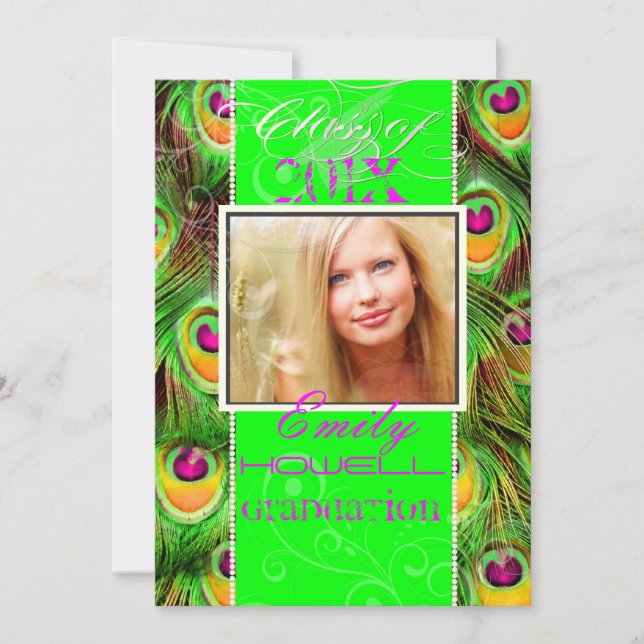 PixDezines 2012 Grads, nybörjare grönt fredsock Inbjudningar (Framsida)