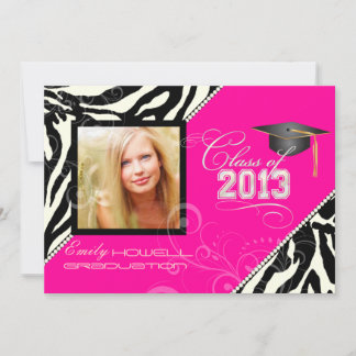 PixDezines 2013 Grads, zebra tryck/diy färger Inbjudningar