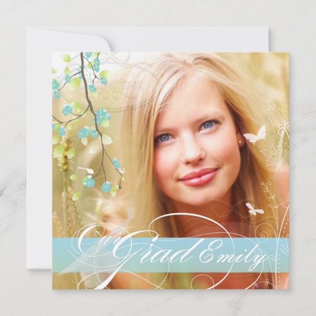 PixDezines 2015 Studenten Photo+Diy-blommar Inbjudningar (Framsida)